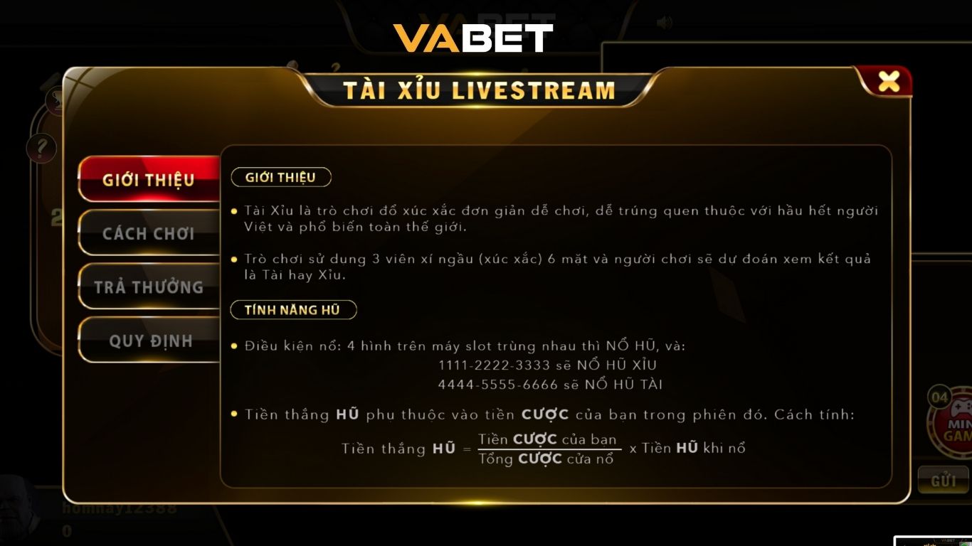 Vabet hướng dẫn cách chơi Tài Xỉu Live cho newbie